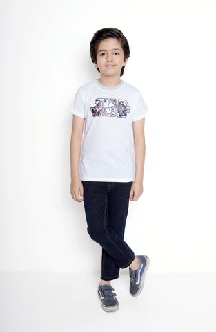 Basic White T Shirt With Print