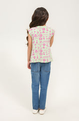 Flared Capped Sleeve Shirt - GKT716125