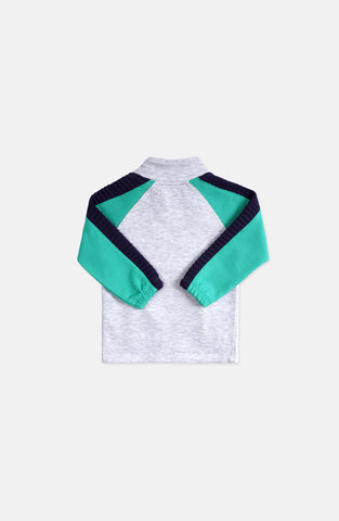 Color Block Mock Neck Zipper