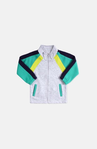 Color Block Mock Neck Zipper