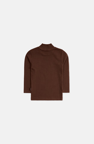 Basic Mockneck In Waffle Knit