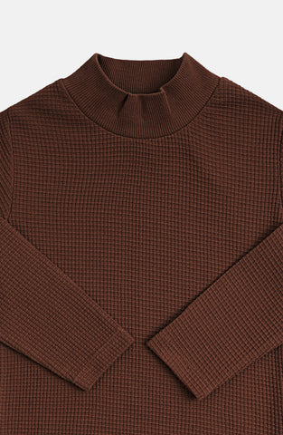 Basic Mockneck In Waffle Knit