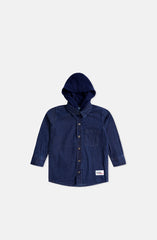 Denim Hooded Shirt