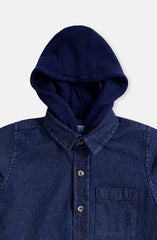 Denim Hooded Shirt