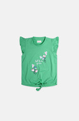 Glittery Flower Knotted Top