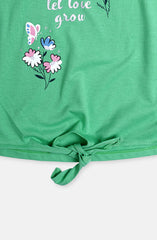 Glittery Flower Knotted Top