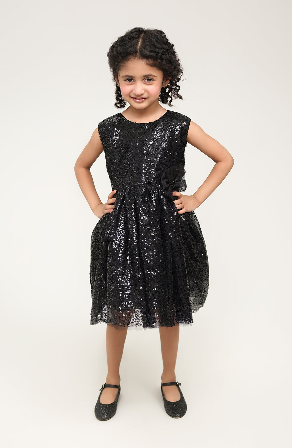 Black Sequenced Dress - IGWD708125