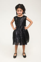 Black Sequenced Dress - IGWD708125