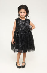 Black Sequenced Dress - IGWD708125