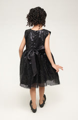 Black Sequenced Dress - IGWD708125