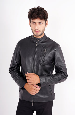 Black Leather Biker Jacket