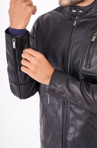 Black Leather Biker Jacket