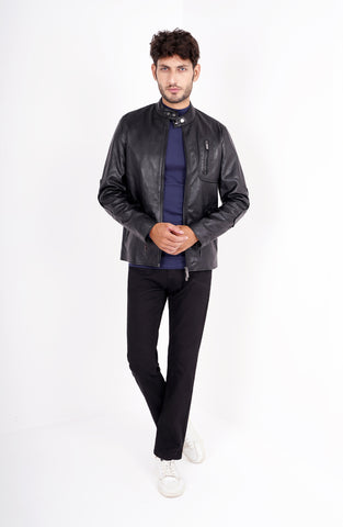 Black Leather Biker Jacket