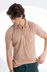 Beige Super Soft Polo Tee