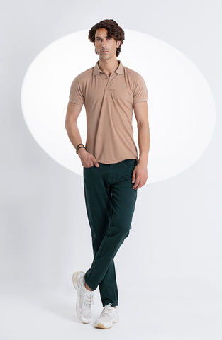 Beige Super Soft Polo Tee