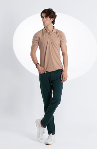 Beige Super Soft Polo Tee