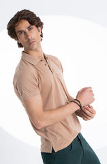 Beige Super Soft Polo Tee