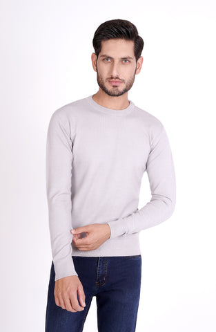 Crew Neck Jumper In Grey