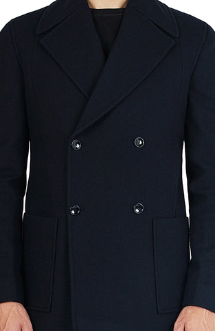 Pea Coat In Navy Wool