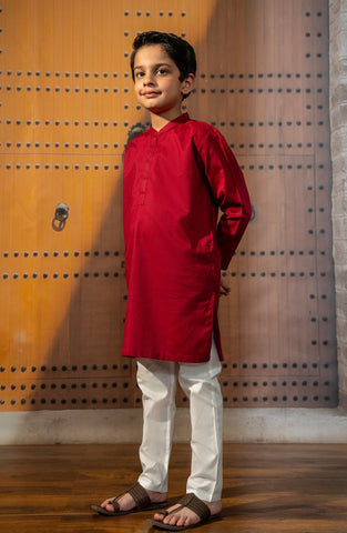 Cotton Jacquard Boys Kurta