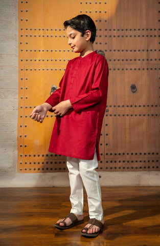 Cotton Jacquard Boys Kurta