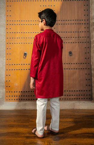 Cotton Jacquard Boys Kurta