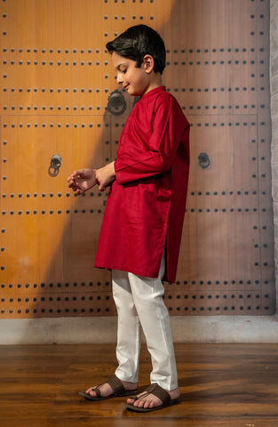 Cotton Jacquard Boys Kurta