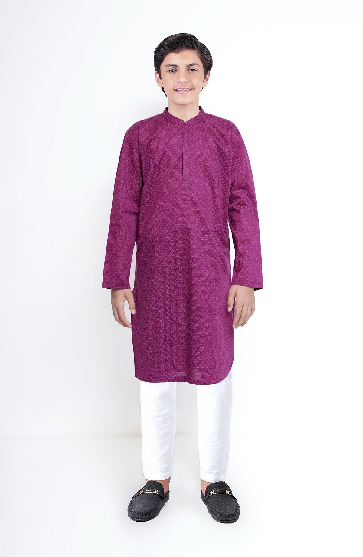 Boys Printed Round Neck Kurta