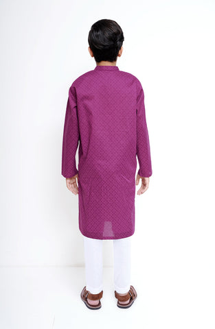 Boys Printed Round Neck Kurta