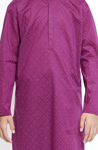 Boys Printed Round Neck Kurta