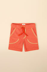 Melange Pq Shorts-Rust