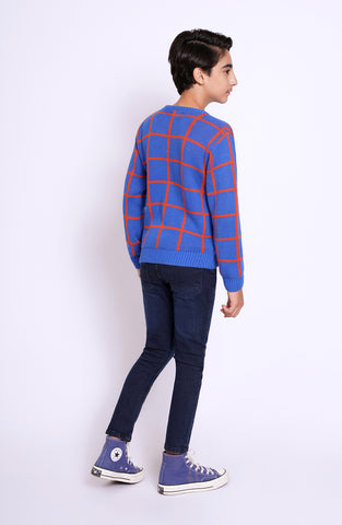 Crew Neck Check Sweater