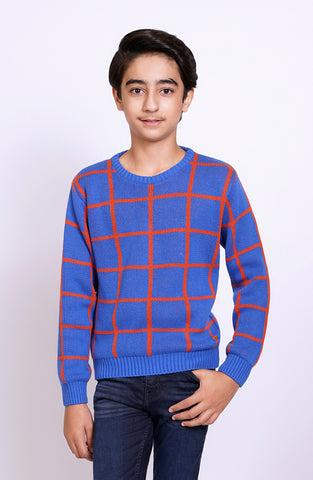 Crew Neck Check Sweater