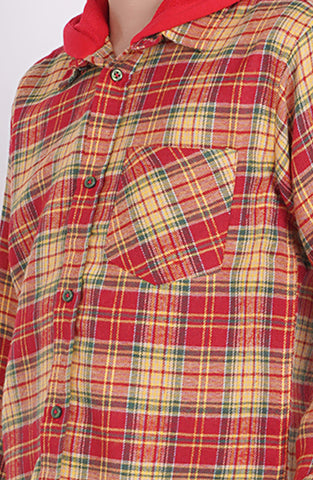 Hooded check shirt best sale