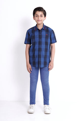 Boys Half Sleeve Check Shirt