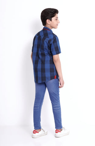 Boys Half Sleeve Check Shirt