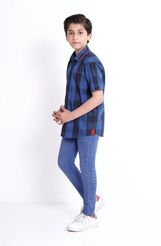 Boys Half Sleeve Check Shirt