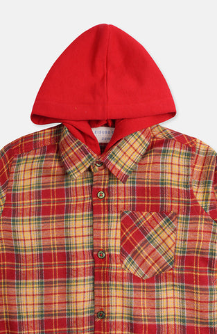 Infant Boys Hooded Check Shirt