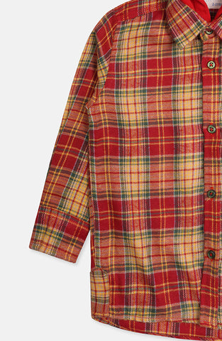 Infant Boys Hooded Check Shirt