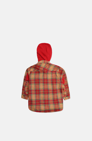 Infant Boys Hooded Check Shirt