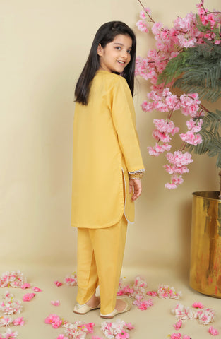 Cinderella 2 Pc Lawn Suit - Yellow