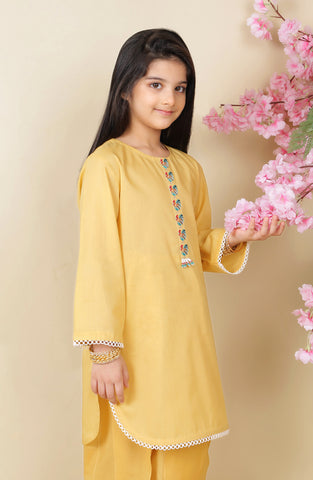 Cinderella 2 Pc Lawn Suit - Yellow