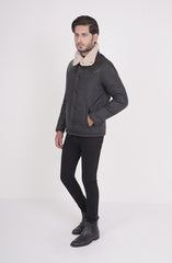 Black Biker Puffer Jacket