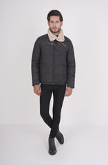 Black Biker Puffer Jacket