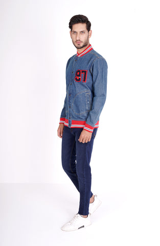 Denim Base Ball Jacket