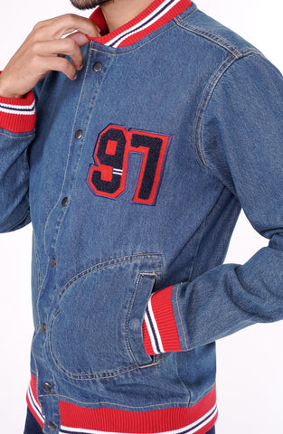 Denim Base Ball Jacket