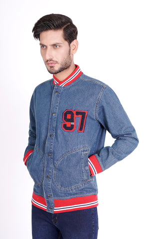 Denim Base Ball Jacket