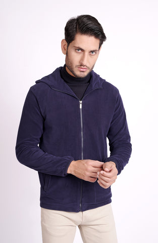 Fleece Hoodie In Navy