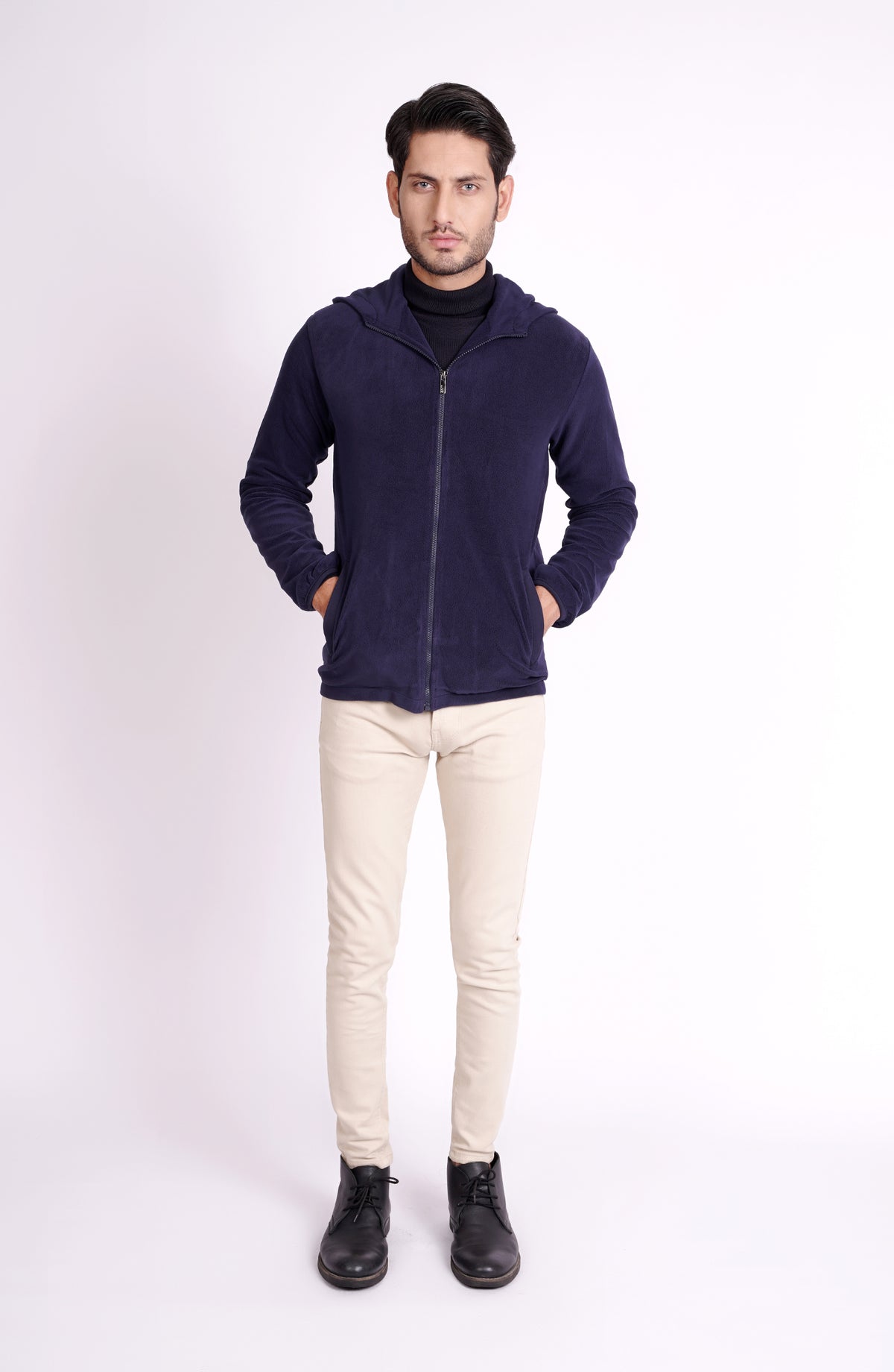 Fleece Hoodie In Navy