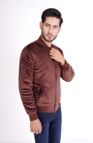 Velour Jacket In Brown